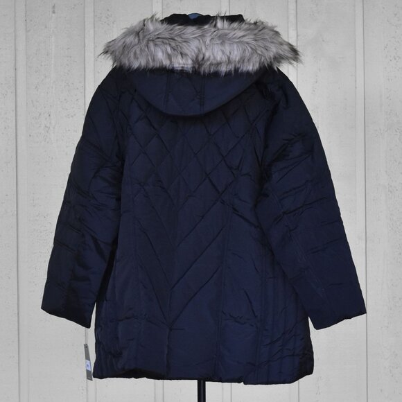 London Fog Womens Diamond Quilted Down Coat Parka Black size 3X New - Picture 5 of 13